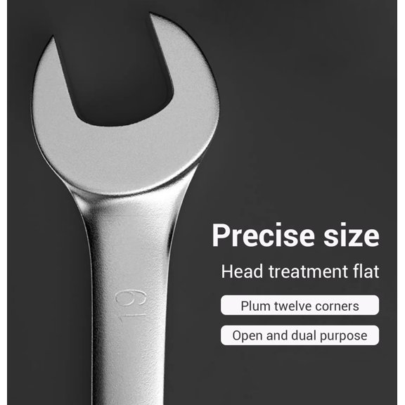 Y H M Open & 12 Point Box Wrench 15° Angle Open End 12 Point Opening Box End Opening 6mm Durable And Corrosion-Resistant
