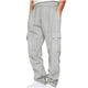 thumbnail image 2 of Pantalones largos para hombre, de color liso, holgados, con cordón, cintura elástica, multibolsillos, para trabajo, deportivos, de poliéster., 2 of 6