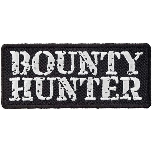 Bounty Hunter Black & White Patch, Embroidered Patches