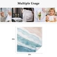 thumbnail image 5 of Ombre Blue Coastal Cloth Napkins, Summer Ocean Beach Gradient Waves Beige Washable and Reusable Dinner Napkins Set of 4, Table Napkin for Kitchen Party Birthday Wedding Hotel Housewarming 20"x20", 5 of 9