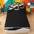 thumbnail image 4 of meiyoeat Black Gold Graffiti Zipper Full Size Comforter Sets with Fitted Sheet and 2 Pillowcases For Kids,Modern Abstract Geometric Zipper Bedding Set For Adults,Black Reversible,4 Pieces, 4 of 7