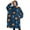 Blue Sun Moon, variant on Oversized Wearable Blanket Hoodie,Blue Sun Moon Star Pattern Sherpa Blanket Hoodie with Super Pockets,Super Warm Fuzzy Pullover for Women & Men