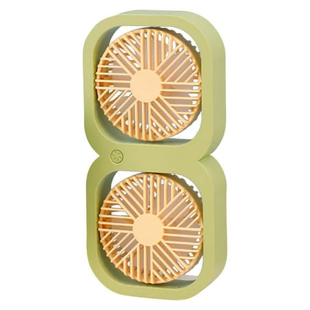 

Yjdsgif Dual-head Fans Portable USB Rechargeable Battery Mini Desktop Fan Hand Free Personal Super Long Llife Fan for Office Household Travel Room Outdoor Sports Gift
