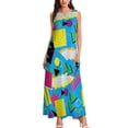 thumbnail image 3 of Color Vintage Geometric Dress Memphis Style 80s Vintage Maxi Dress Aesthetic Boho Beach Long Dresses Design Oversize Vestidos, 3 of 7