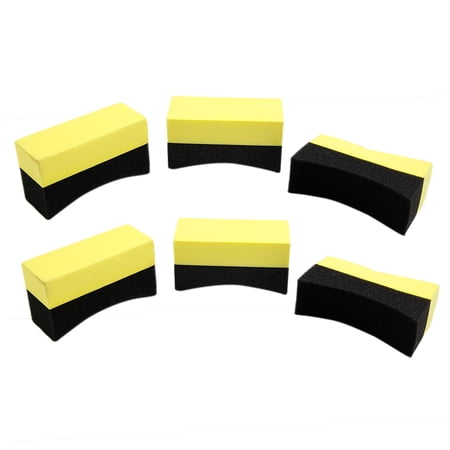 Unique Bargains 6 Pcs Universal Vehicle Car Waxing Polishing Sponge Tire Tyre Cleaning Pad