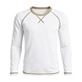 thumbnail image 4 of Daiosportswear Men's Cotton Shirts Long Sleeve Casual T-Shirts Soft Crew Neck Shirts White-A XL, 4 of 6