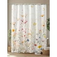 thumbnail image 4 of Fsddascl Spring Flowers Shower Curtain Set - Standard 72" x 72" Washable Bathtub Curtain with 12 Hooks, Watercolor Wildflowers Farmhouse Floral Waterproof Fabric Stall Shower Curtains for Bathroom, 4 of 6