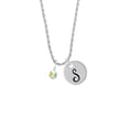 thumbnail image 2 of Delight Jewelry Crystal Clear AB Channel Drop Silvertone Script Initial Disc - S - Charm Necklace, 20"+3", 2 of 4