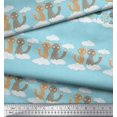 thumbnail image 3 of Soimoi Velvet Fabric Floral,Clouds & Cat Kids Decor Fabric Printed Yard 58 Inch Wide, 3 of 3