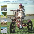 thumbnail image 4 of Lilypelle Electric Trike for Adults,15.5MPH 500W 48V 14.5Ah Lithium Battery, 7-Speed Aluminum Ebike 3 Wheels Bike with Front&Rear Baskets，20x4in Fat Tire E-Trike, 4 of 7