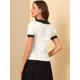 thumbnail image 3 of Blusa de Manga Corta Allegra K con Textura y Pajarita para Mujer Blanco M, 3 of 5