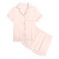 thumbnail image 4 of Teen Girls Pajama Set Satin Pajamas for Girls Button Down Sleepwear with Shorts Pajamas Sleepwear Outfits Little Girl Pajamas Size 12-13, 4 of 4