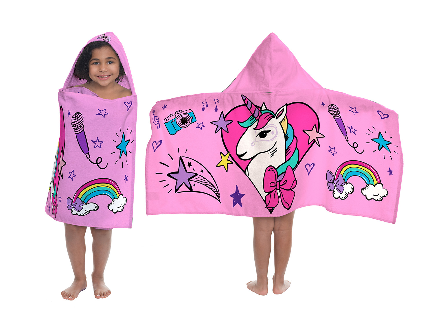 Girls Bath Towels Cotton Terry Pool and Beach Hooded Towel Wrap