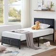 thumbnail image 5 of Taomika Platform Twin Size Bed Frame With Wood Headboard, Black Bed Frames, 5 of 12