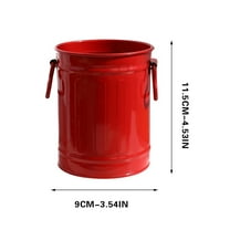 CASAFUN Funny Retro Barrel Pen Holder with 2 Handles, Metal Pencil Holder Pen Cup, Makeup Brush Holder, Cute Pen Organizer for Desk Office Home