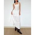 thumbnail image 1 of Robe Maxi à Volants Blanche Sans Bretelles avec Boutons et Smocking pour Femmes, Rose Soleil, 1 of 5