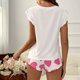 thumbnail image 4 of Puntoco Conjunto de pijama de moda para mujer, con cuello redondo, estampado ondulado, sin mangas, cintura elástica y cordones, 4 of 4