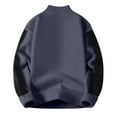 thumbnail image 4 of Men's Color Clash Sweater Three Button Pullover Thickened Warm Knit for Leisure Wear and Winter Christmas Season,Dark Gray,2XL, 4 of 4