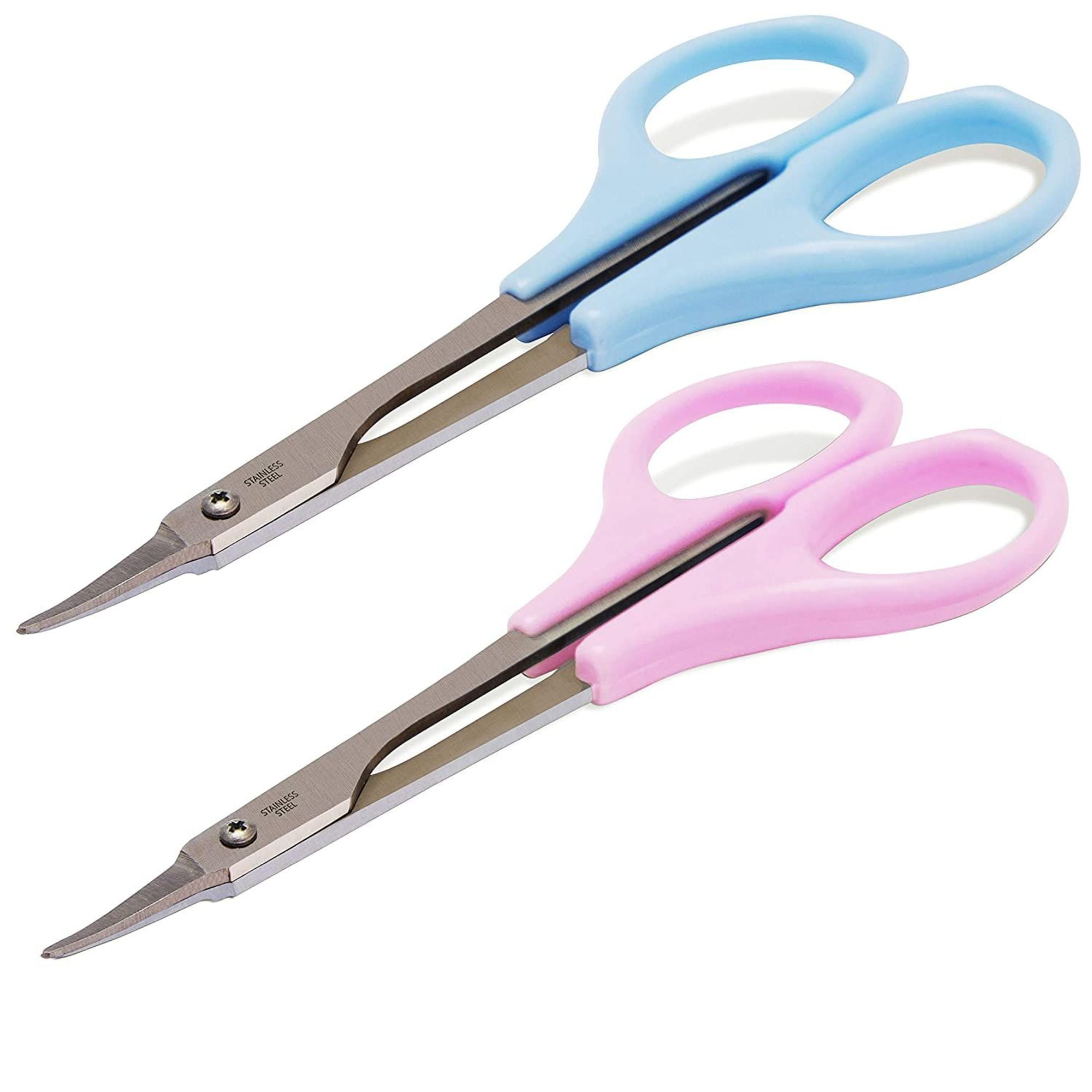 2 Pack Curved Eyebrow Grooming Scissors for Women and Men, False