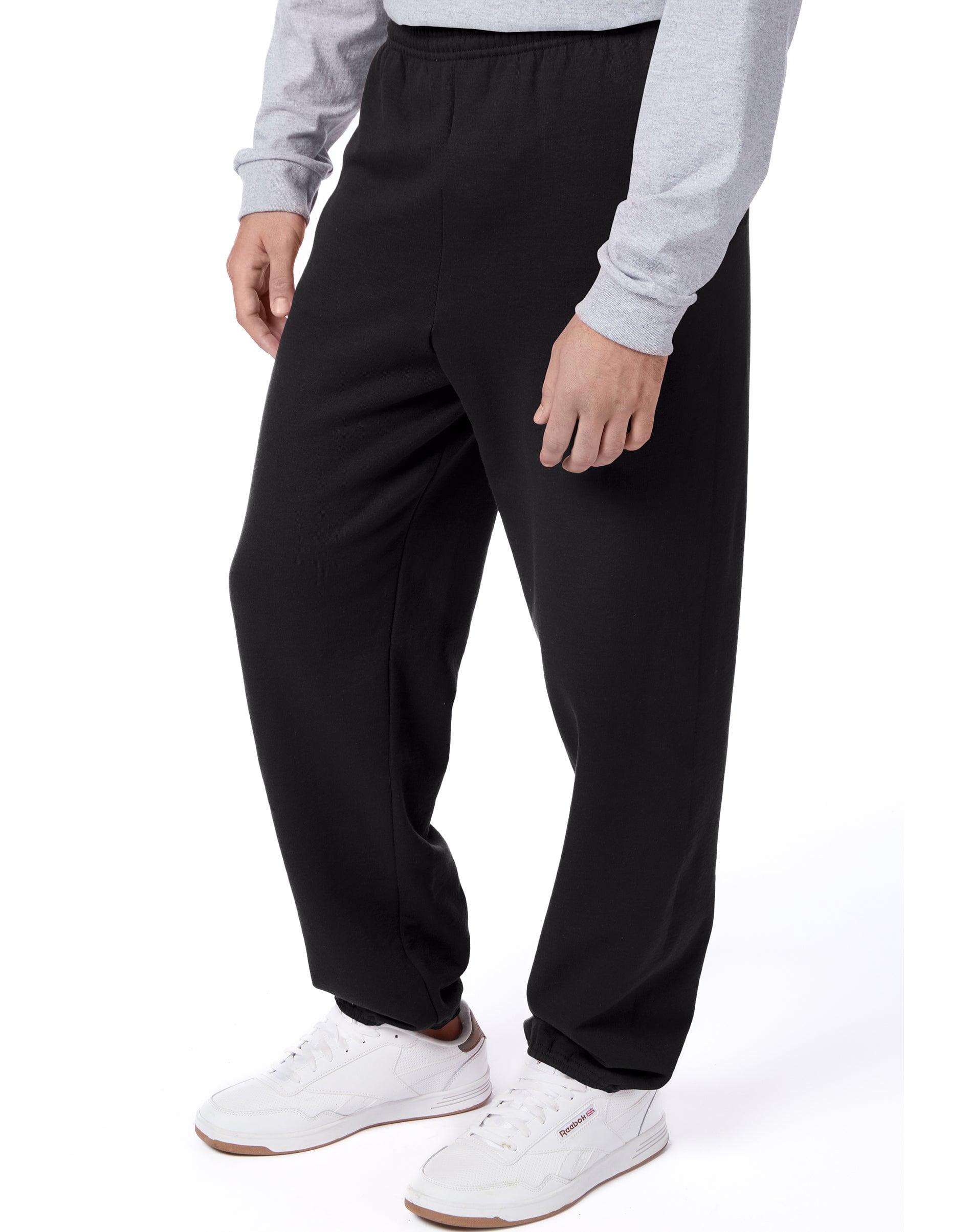 Мужские брюки Hanes and Big EcoSmart Fleece Sweatpants, 32" Inseam, Sizes S-3XL, цвет: Чёрный — фото 4