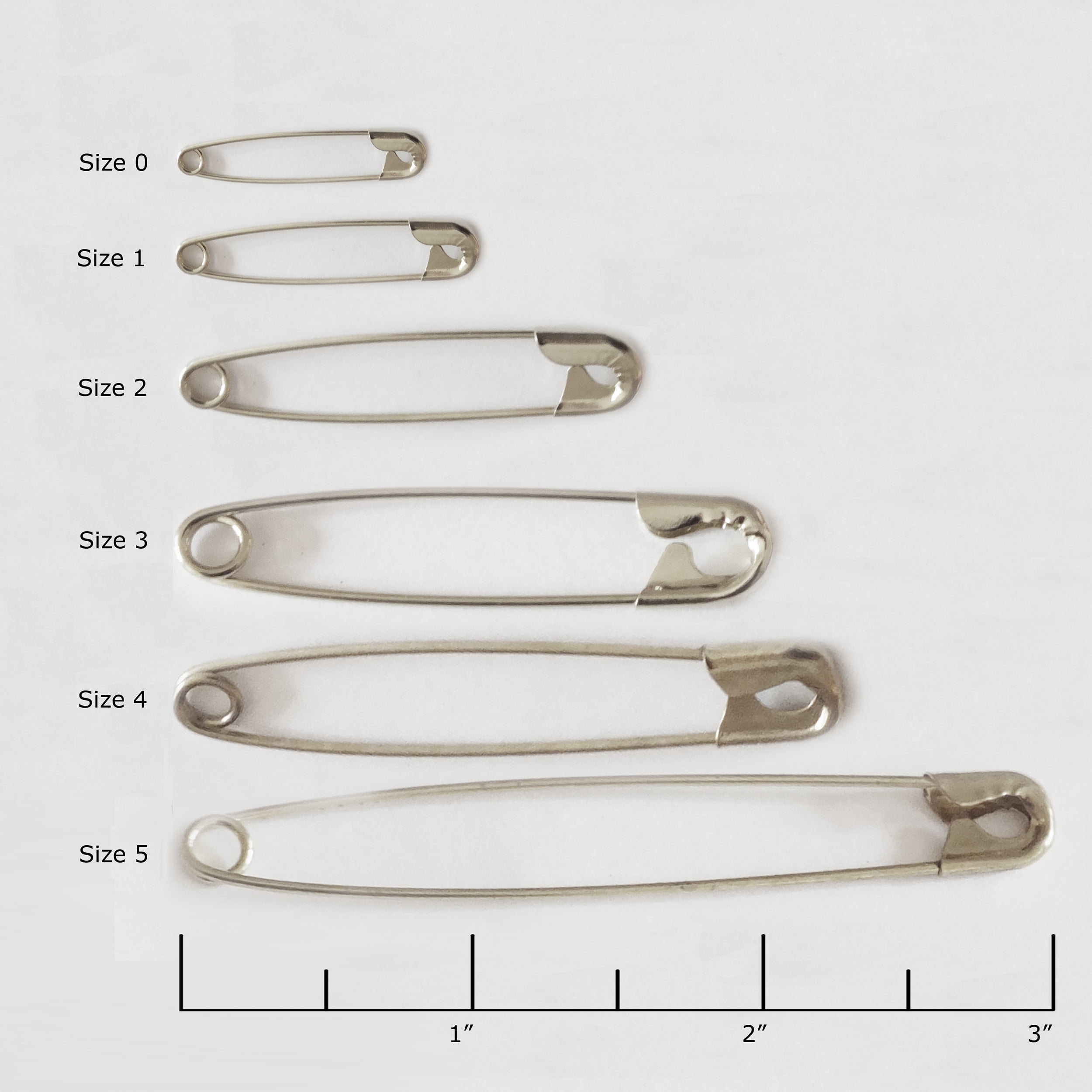 SAFETY PINS Size 2 (1 1/2”) SILVER TONE BULK PK/100 Made in USA