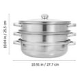 thumbnail image 2 of EIGTHTAIL 1 Set Stainless Steel Steaming Pot 3-Tier Kitchen Cooking Steaming Pot Cookware, 2 of 6