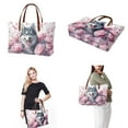 thumbnail image 2 of ZUXONGSY Husky Peony Flower Print 2 Pack Purse and Wallet Set for Women Fashion Handbags Top Handle Satchel with Matching Wallet Large Satchel Handbags for Shopping Work, 2 of 5