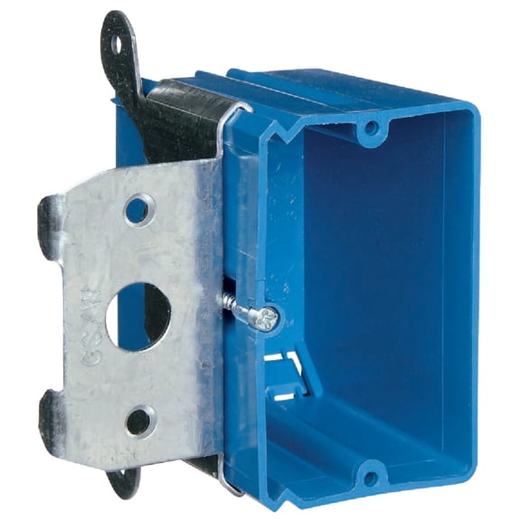 Thomas & Betts Outlet Box Adjustable 1 Gang - Blue, 3-3/4 x 3-7/8 x 3-3/8 In.