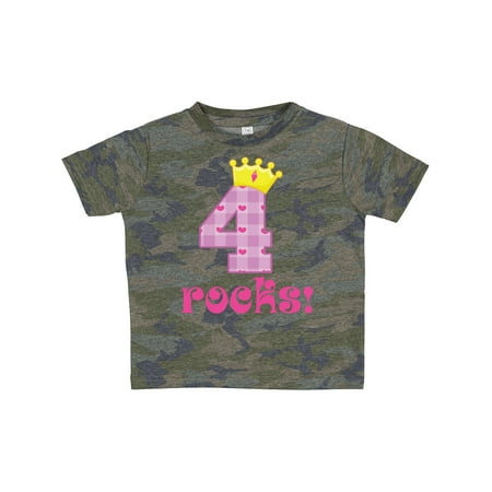 

Inktastic 4th Birthday Rocks 4 Year Old Girl Gift Toddler Toddler Girl T-Shirt