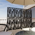 thumbnail image 4 of Miniyam Metal Outdoor Privacy Screen 74" x 45.3" – Waterproof, Rust-Proof Room Divider, Black, 4 of 7