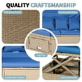 thumbnail image 6 of 4 Piece Outdoor Sectional Sofa Set With Retractable Canopy And Lifting Table For Small Patios, UV Resistant Wicker Design With Adjustable Backrests And Weatherproof Cushions, Blue, 6 of 8