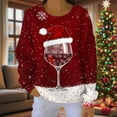thumbnail image 4 of HAiming Chandail de Noël pour Femmes Imprimé Xmas Manches Longues Col Rond Décontracté Blouse Tendance, 4 of 7