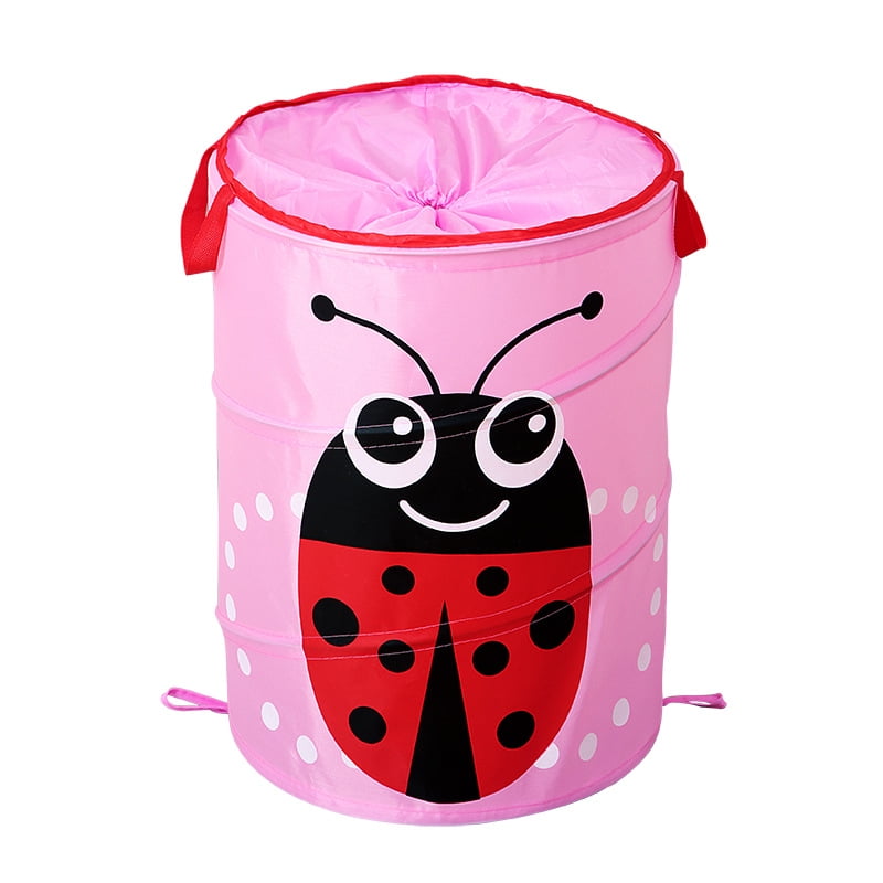 Ladybird Cartoon Laundry Hamper Pop up hamper with lid Collapsible Mesh Laundry Hamper Come with A Small Laundry Hamper 