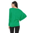 thumbnail image 3 of Women's Dolman Sleeve Knit Tunic Top Solid Long Sleeve Draped Loose Fit Pullover, 3 of 3