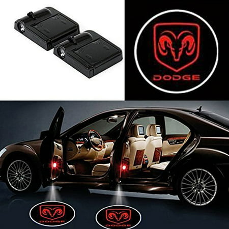 2 Pcs Wireless Car Door Led Welcome Laser Projector Logo Light Ghost Shadow Light Lamp Logos for Dodge
