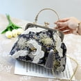 thumbnail image 5 of Bolso elegante de seda con bordado de grullas, estilo chino moderno para mujer - Bandolera cruzada o de hombro, color negro, diseño floral clásico (18x22x14 cm), 5 of 5