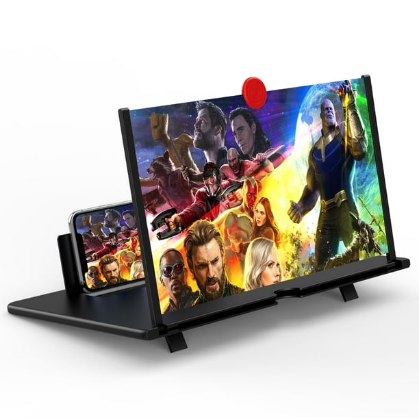 Lupa de visualización de 14 pulgadas para teléfono celular, proyector de aumento 3D, expansor de visualización para películas, vídeos y juegos, soporte plegable para teléfono con amplificador de visua
