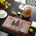 thumbnail image 4 of 6pcs Placemats Juego de manteles individuales de 6 manteles individuales resistentes al calor para mesa de comedor, alce navideño, copo de nieve, cuadros de búfalo rojo, manteles individuale, 4 of 5