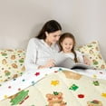 thumbnail image 5 of Castle Fairy Children Teenagers Adults Cartoon Animal Bear Full Size Comforter Sets 3-Piece,Happy Winter Snowflakes Bedding Comforter Set,Cute Stars Print Lightweight Bedding Sets, 5 of 8