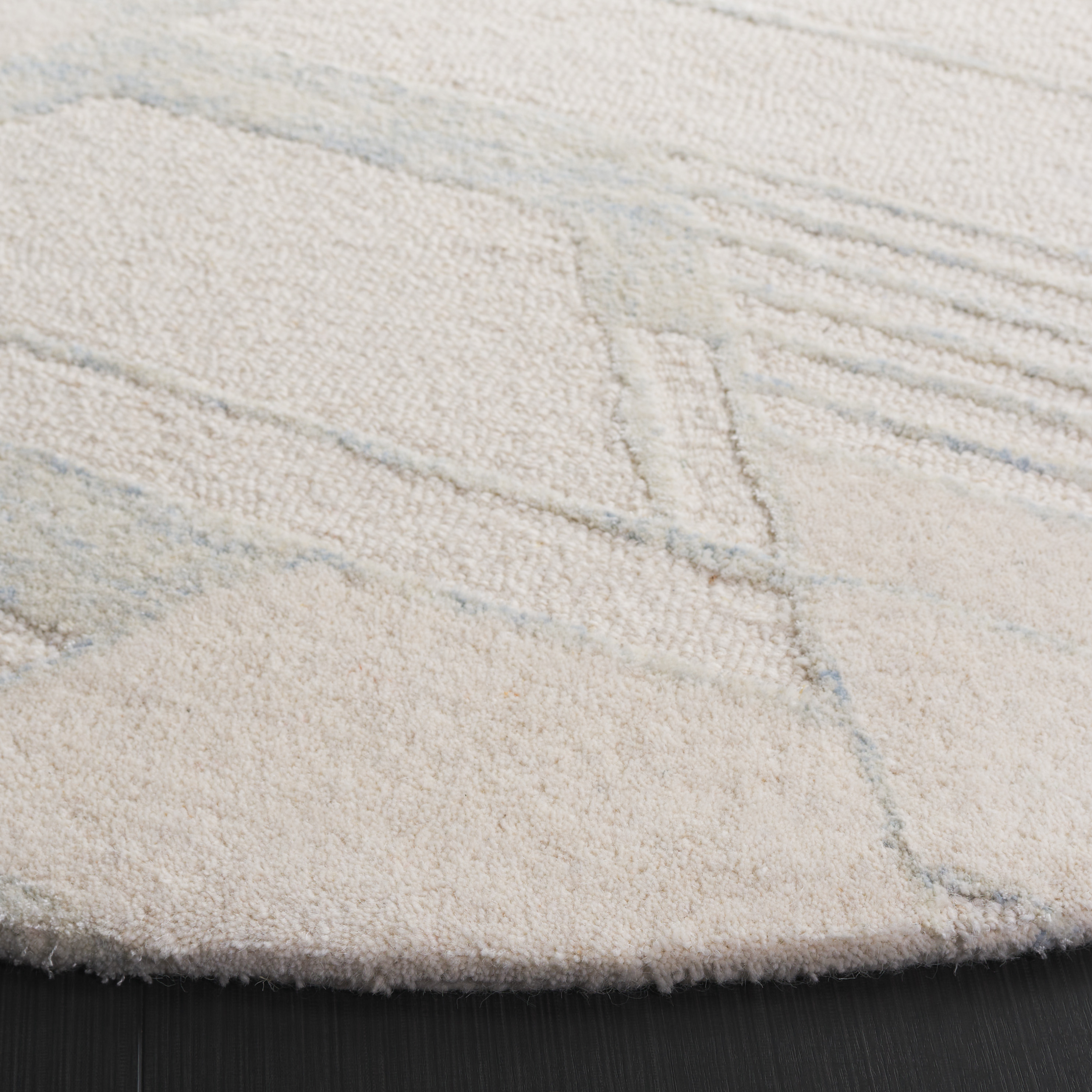 SAFAVIEH Mykonos Mia Abstract Area Rug, Ivory/Blue, 6' x 6' Round