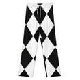 thumbnail image 3 of Black And White Harlequin Pattern-1 Pajama Pants Loose Pajamas Female Breathable Home Trousers Leisure Sleeping Pants Large Size, 3 of 6