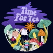 Men's Alice in Wonderland Mad Hatter Time for Tea Graphic Tee Navy Blue 3X Large