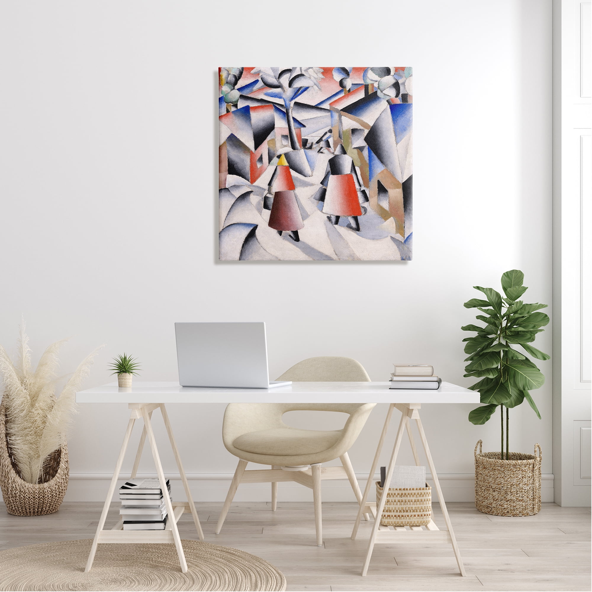 Stupell Industries Morning in Village after Snowstorm Abstract Kazimir Malevich Painting Painting Gallery Wrapped Canvas Print Wall Art, Design by one1000paintings