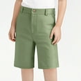 thumbnail image 2 of THDHVS Girls Shorts,Shorts for Girls,Girls' School Uniform Bermuda Shorts Pull-on Fits Stretchy Material with Pockets Army Green 5-6 Years, 2 of 7