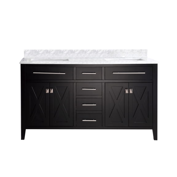 Wimbledon - 60 - Espresso Cabinet   White Carrera Counter