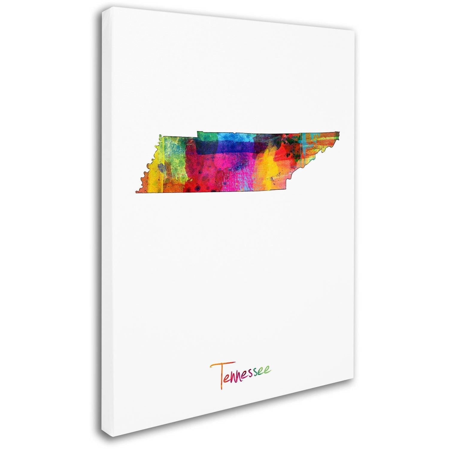 Trademark Fine Art "Tennessee Map" Canvas Art by Michael Tompsett