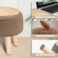 thumbnail image 4 of Ottoman with Storage, Small Foot Stool Ottoman with Legs, Teddy Velvet Foot Rest for Couch, Living Room and Bedroom - Brown, 4 of 14