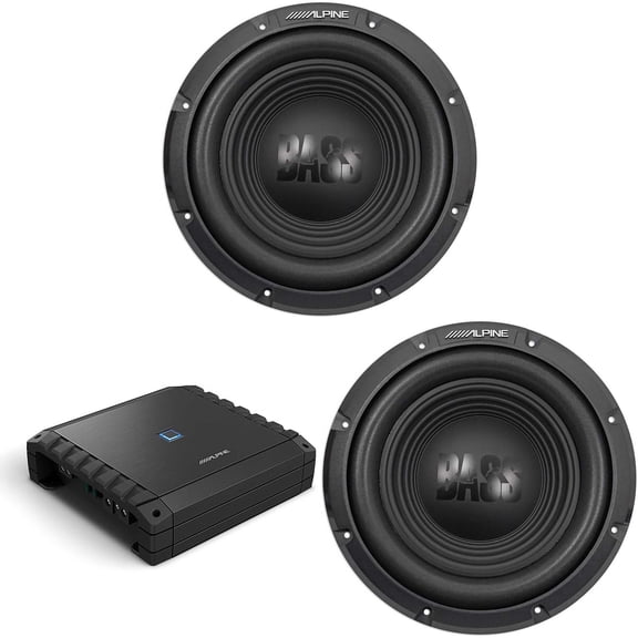 Alpine S2-A60M S-Series Class-D Mono Subwoofer Amp & (2) W10S4 10-Inch Bass Subwoofer Bundle