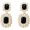 Gold, variant on Gold Plated Black Glass Rectangle Dangle Earrings for Women Clear Rhinestone Cluster Drop Earrings Wedding Party Prom Jewelry Gift for Mom Wife Sister