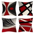 thumbnail image 5 of Ensemble de Coussins Décoratifs 4 Pcs Motif Ligne 45x45cm Housse de Coussin en Lin pour Canapé, 5 of 5